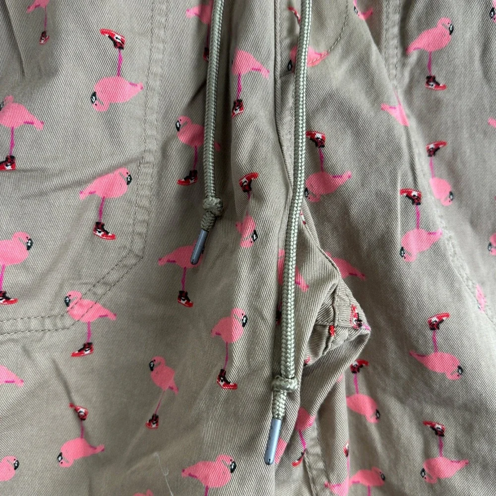 Jordan Flamingo Print Shorts Mens 34 Tan Pink Novelty Jumpman Summer Casual